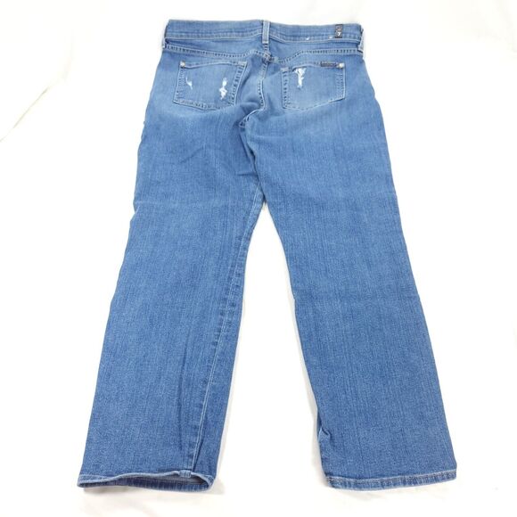 7 For All Mankind Casual Button Fly Medium Wash Jeans Womens Size 30 Blue - Picture 3 of 9
